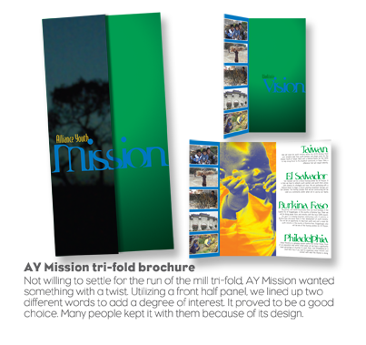 Alliance Youth Mission - trifold brochure
